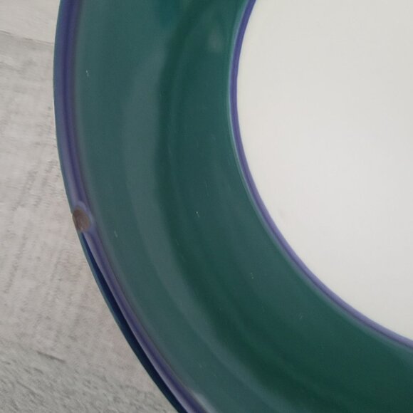 Pagnossin Set Of 2 Rimmed Soup Bowls Made In Italy Green & White 9" - Picture 5 of 7